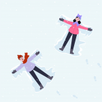 snow angels snow winter fun happy 8435093